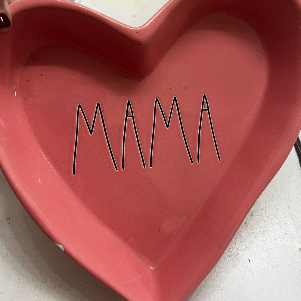 Rae Dunn Pink Heart-Shaped 'Mama' Dish